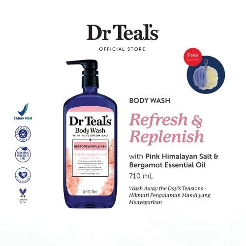 دكتور تيلز غسول الجسم بالملح من ابسوم - بينك هيمالايا، 710 مل