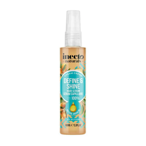 INECTO Argan Dream Creme Shine & Define Hair Serum 100ml, Nourishing Fatty Acids, Repairs & Revitalises Hair, Preserves Moisture Making Hair Silky & Easier to Style