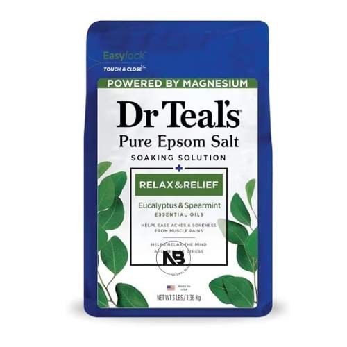 محلول ملح انجليزي للنقع من دكتور تيل للاسترخاء والتهدئة غني بالأوكالبتوس والنعناع، 1.36 كجم
