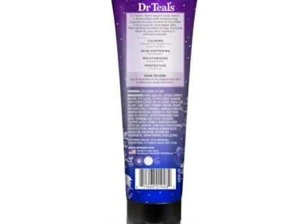 لوشن الجسم من دكتور تيل بالملح الإنجليزي النقي يوفر مزيجاً مثالياً للعناية بالبشرة والاسترخاء. يساعد الملح الإنجليزي النقي على تخفيف آلام العضلات. يعزز الميلاتونين من النوم بشكل أفضل.