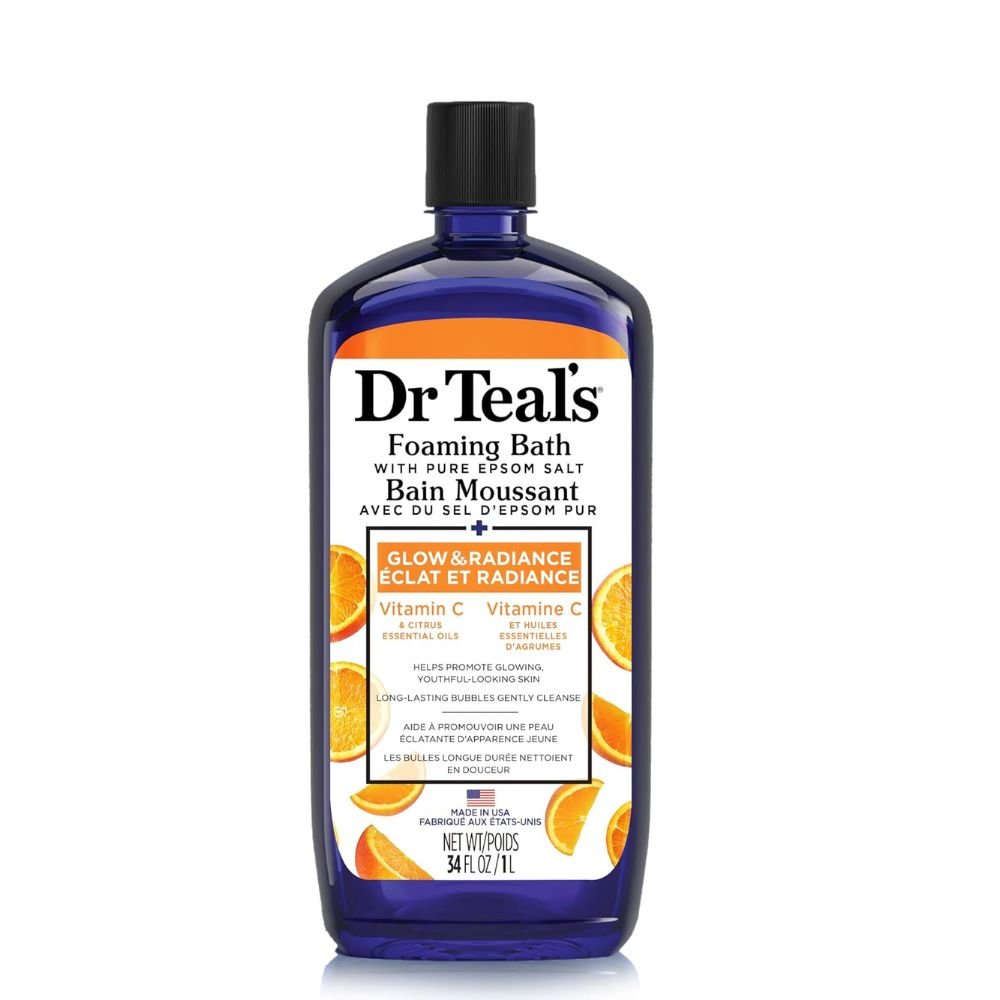 Dr Teal's Vitamin C Foaming Bath يوفر لكِ حمام دكتور تيلز الرغوي تجربة حمام الفقاعات الفاخرة مع تنشيط بشرتك. يحتوي هذا المنتج على فيتامين C وزيوت الحمضيات الأساسية لتعزيز توهج البشرة وإشراقها وإضفاء النعومة والانتعاش عليها بعد كل استحمام