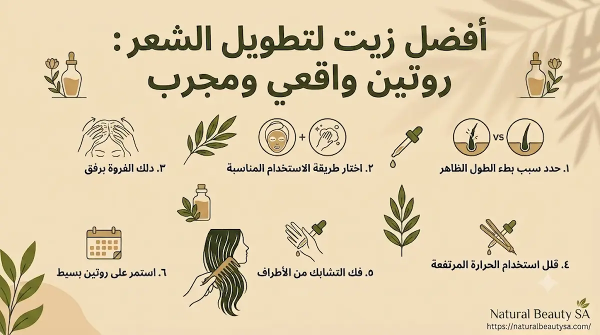 افضل زيت لتطويل الشعر مجرب