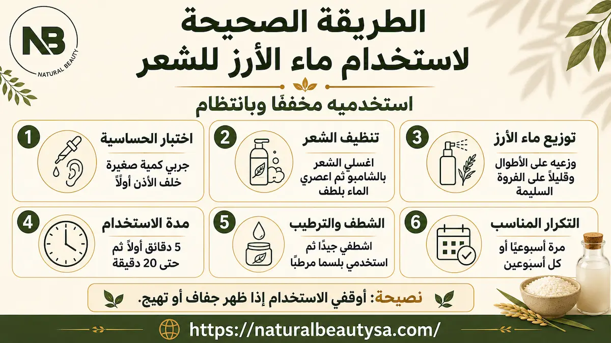 الطريقة الصحيحة للحصول على فوائد ماء الارز على الشعر