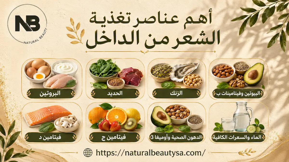 أهم عناصر تغذية الشعر من الداخل