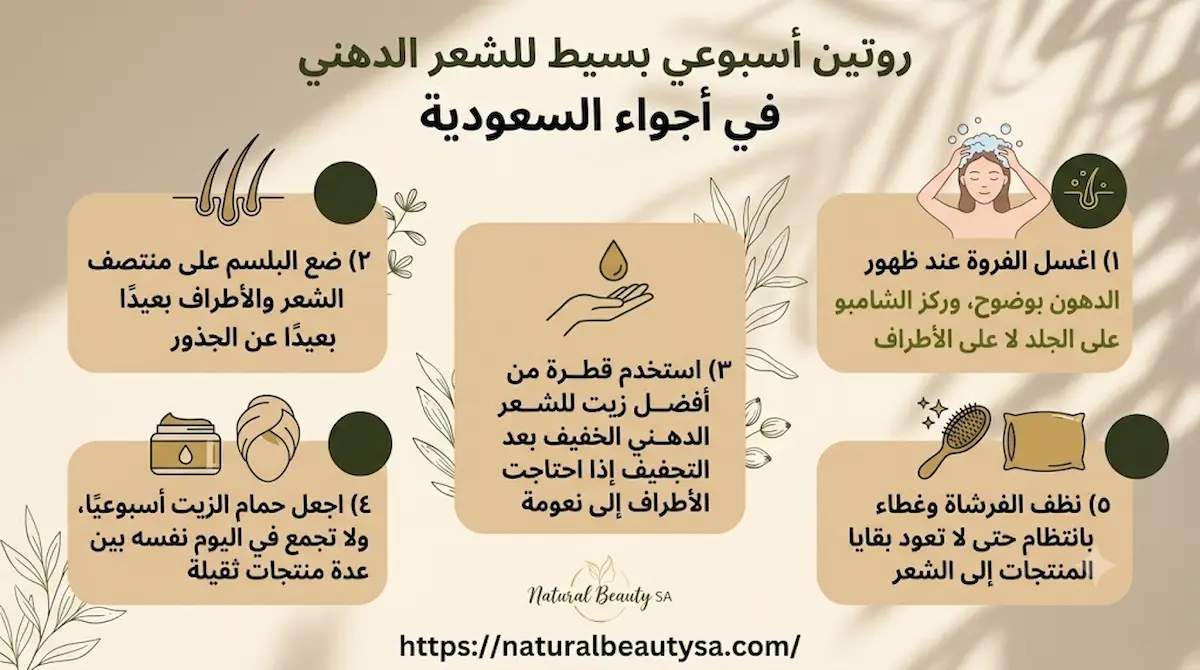 روتين استخدام افضل زيت للشعر الدهني